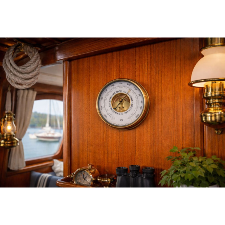Stary radziecki barometr marynistyczny z lat 70tych , średnica 19cm